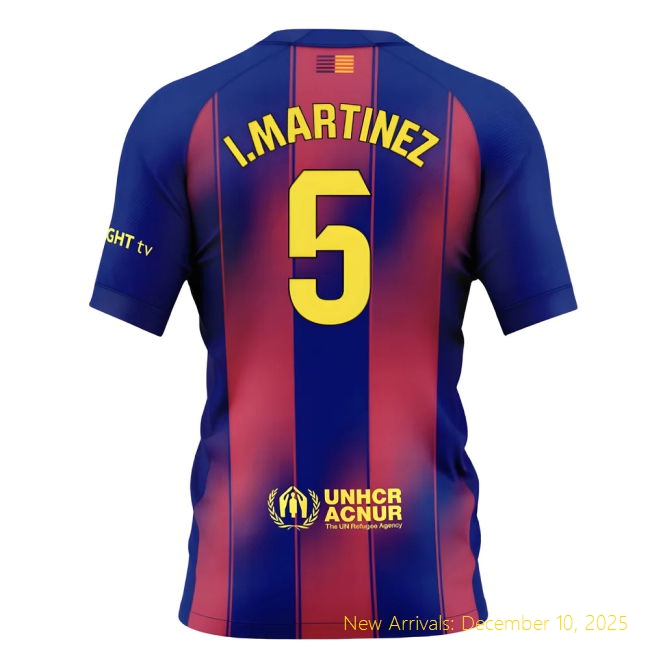 2025-2026 Barcelona Home Shirt - Official Soccer (Martinez 5) - Kids...