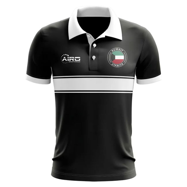 World-Class Top-Tier Kuwait Concept Stripe Polo Shirt (Black)