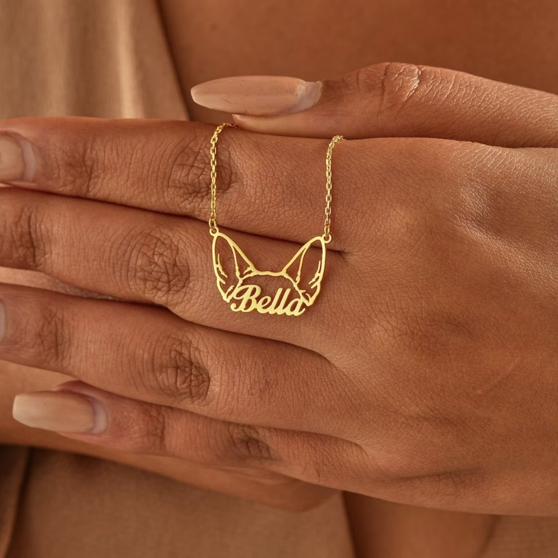 Personalized Frenchie Name Necklace Stainless Steel Women's Jewelry