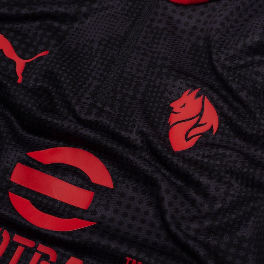 Milan Training Shirt 1/4 Zip Puma Jet Black/for All Time Red Kids