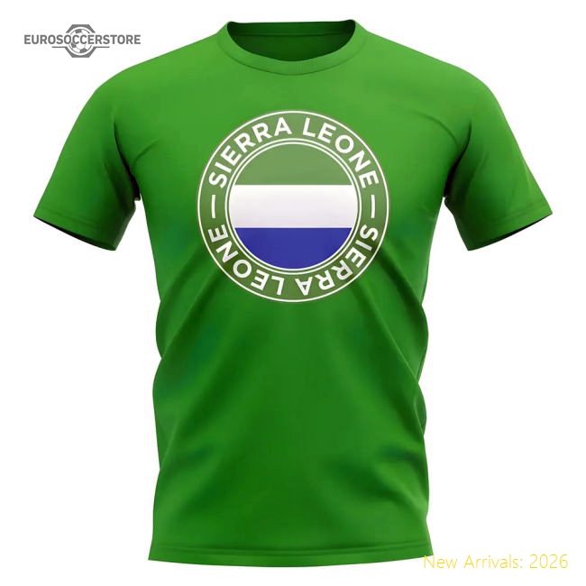 Sierra Leone Football Badge T-shirt (green) - Affordable