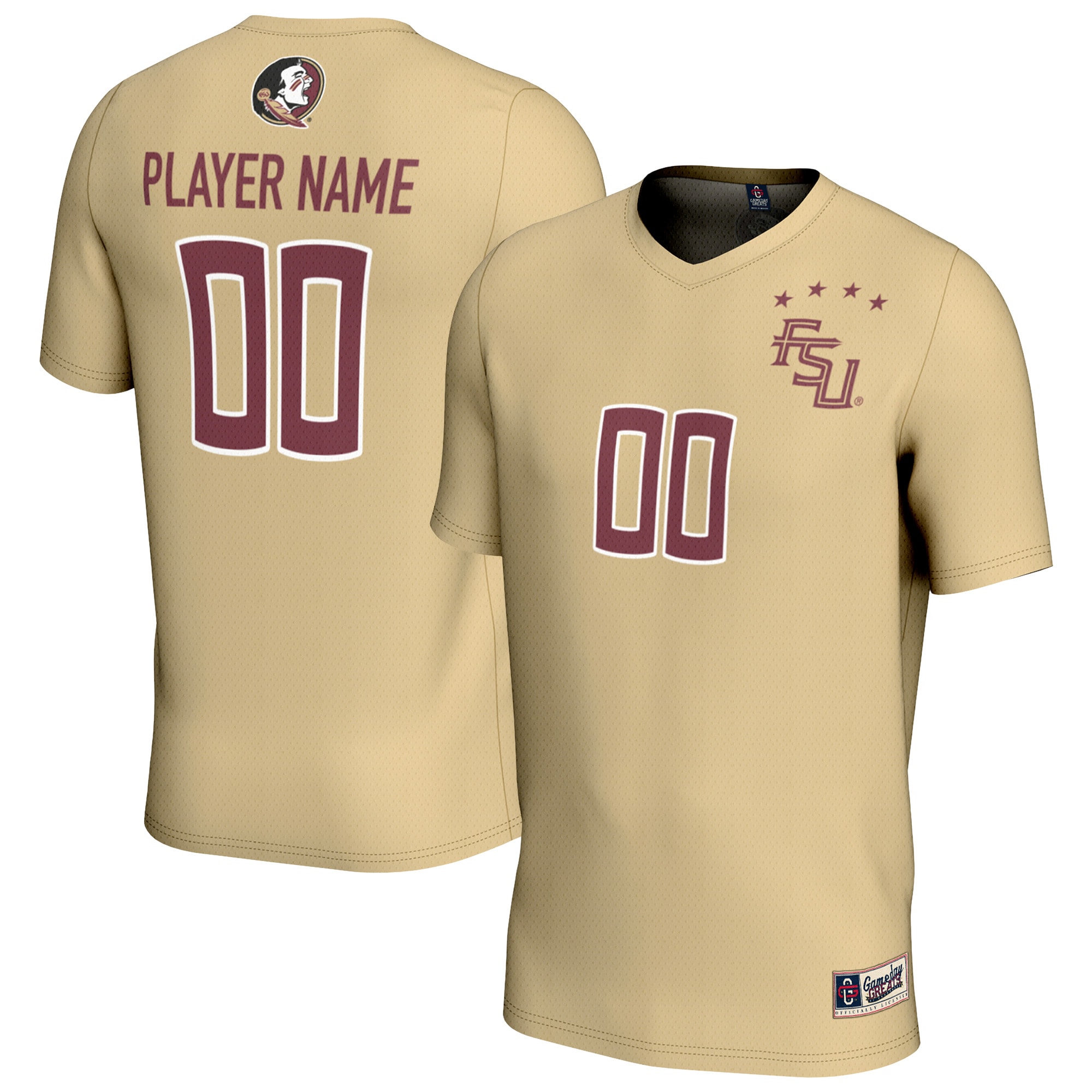 [NJP] Florida State Seminoles GameDay Greats Unisex NIL Pick-A-Player Lightweight Collegiate Soccer Fashion Jersey - Gold