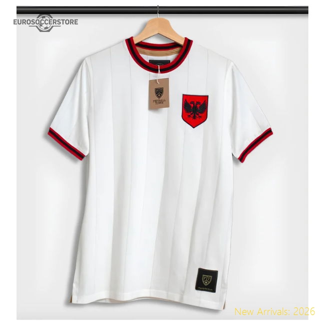 Albania Shqiponje White Retro Football Match Day Jersey