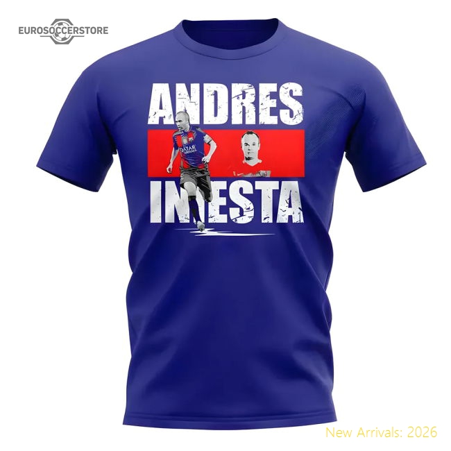 Andres Iniesta Player Collage T-shirt (blue) - Supporter Edition