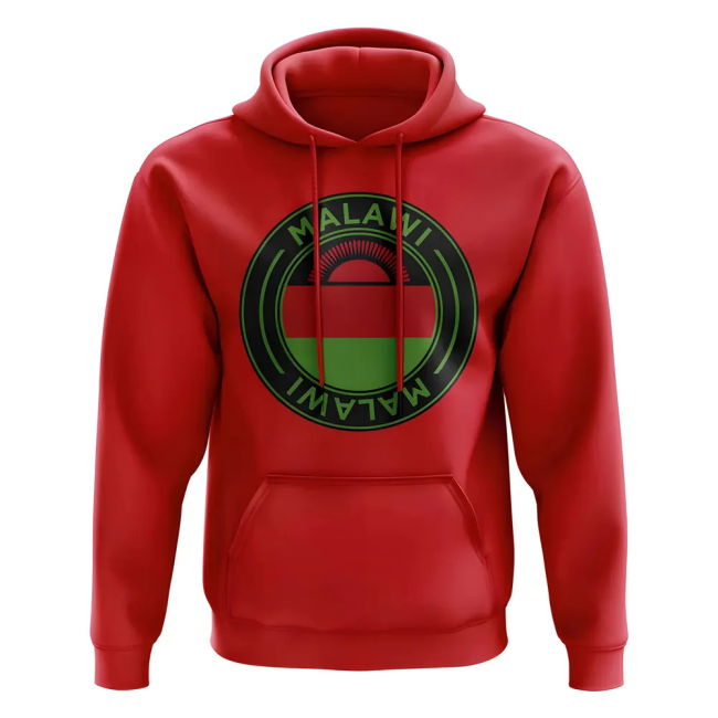 Premium-Quality World-Class Malawi Football Badge Hoodie (Red)