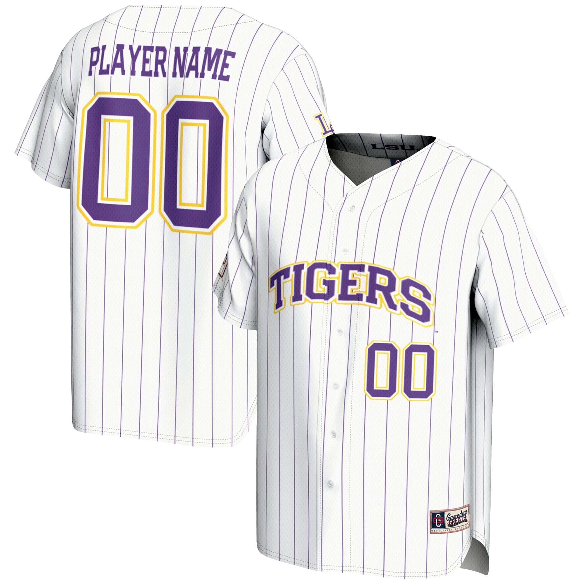 LSU Tigers GameDay Greats NIL Pick-A-Player Lightweight Baseball Jersey - White