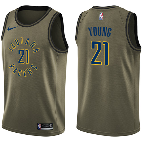IND Thaddeus Young #21 Elite 2024 Icon NBA Swingman Jersey Green