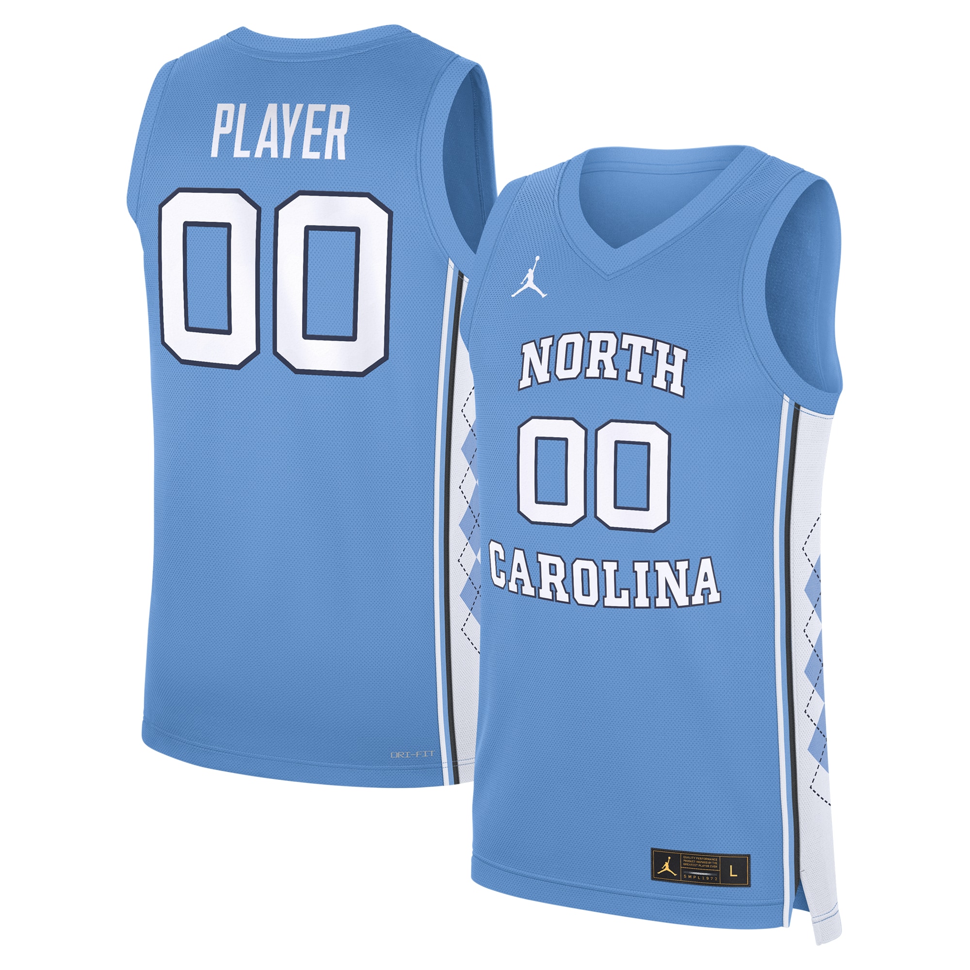 [NJP] Youth North Carolina Tar Heels NIL Pick-A-Player Men's Basketball Jersey - Carolina Blue