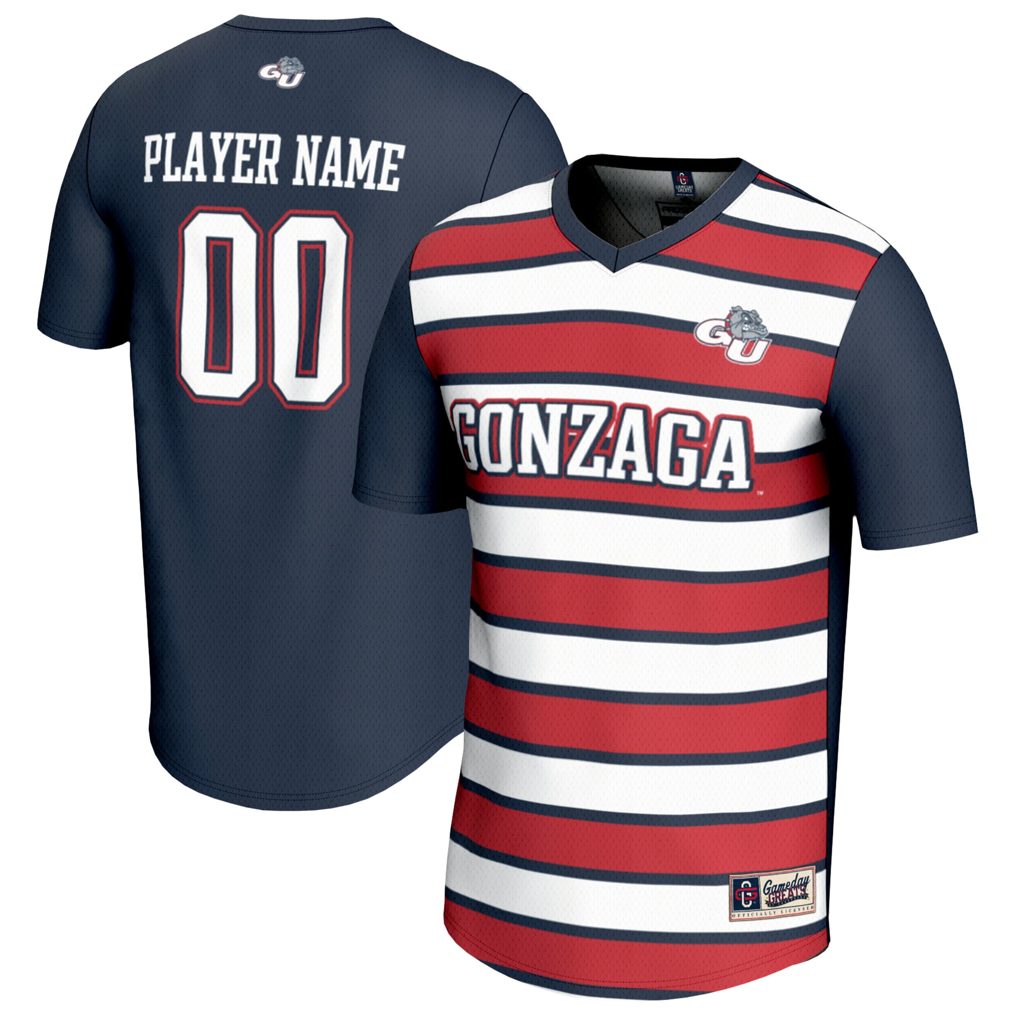 [LK] Gonzaga Bulldogs GameDay Greats Youth NIL Pick-A-Player Collegiate Women's Soccer Lightweight Fashion Jersey - Navy/Red