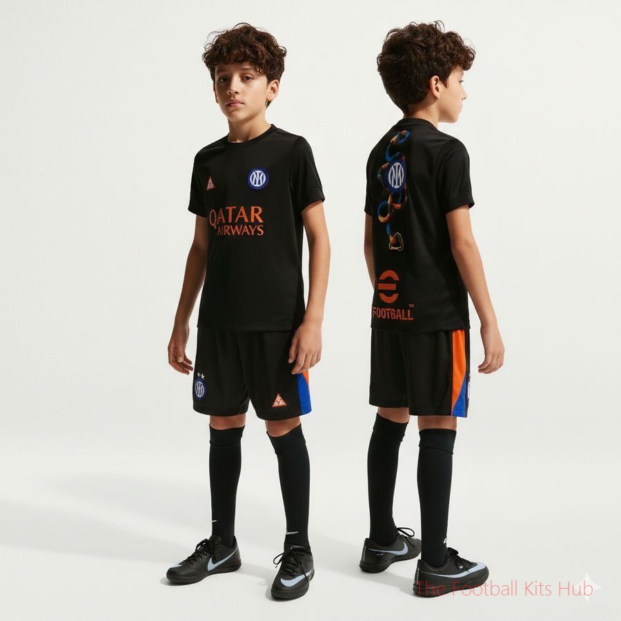 Inter Milan X ACG Training T-Shirt Dri-FIT Academy Pro Pre Match 4th - Black/Safety Orange Kids