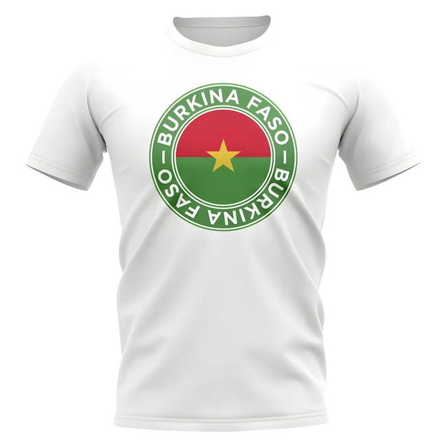 Burkina Faso Football Badge T-Shirt (White)
