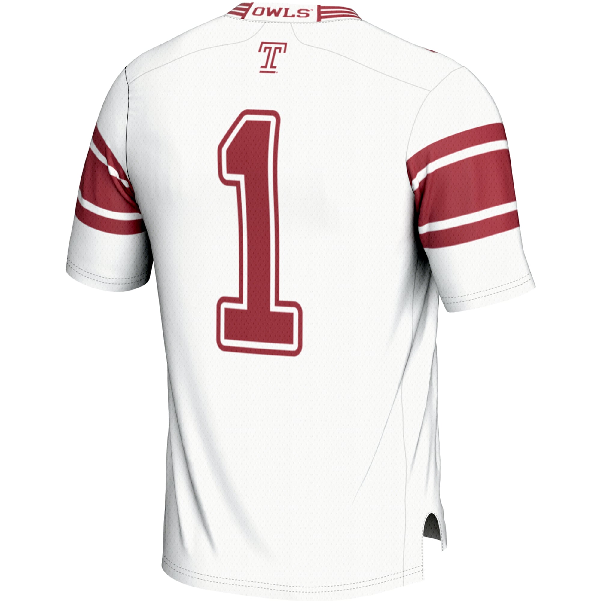 Men's #1 White Temple Owls Endzone Football Jersey