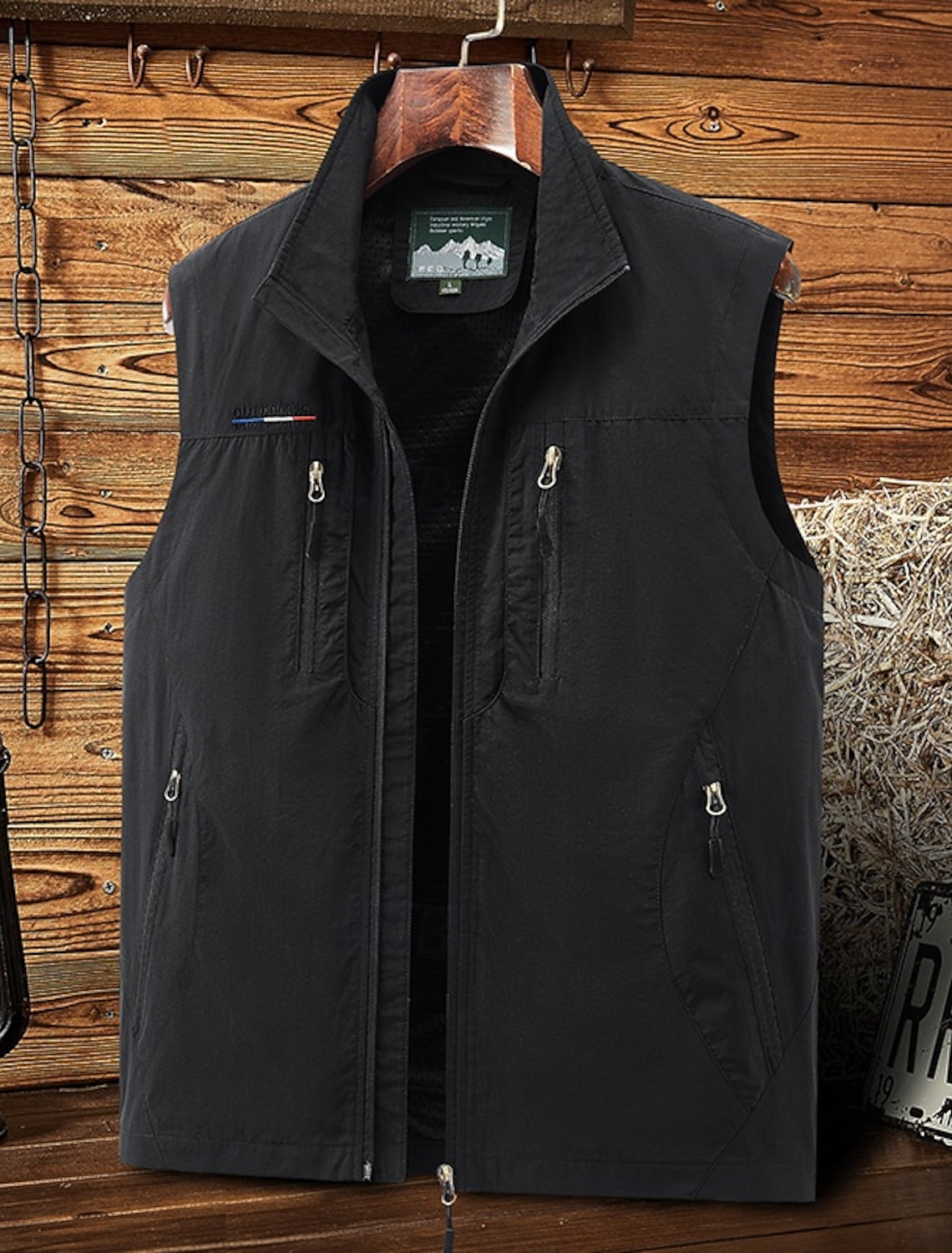 Men's Hiking Vest Winter Autumn / Fall Outdoor Comfortable Vest Hunting Fishing Climbing Black Army Green Red Khaki Dark Blue