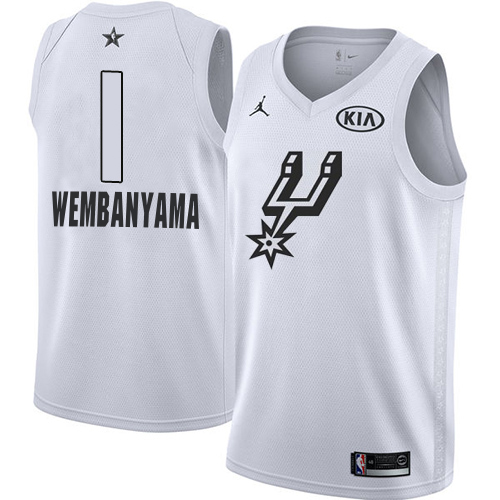 White Nike Antonio Spurs #1 Raptors Jersey - High-Quality Polyester