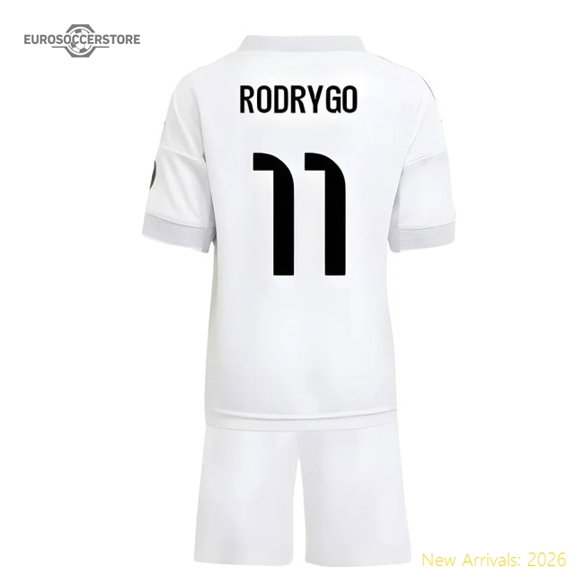 High-Quality 2025-2026 Real Madrid Home Mini Kit (Rodrygo 11)