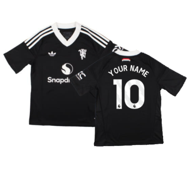 2024-2025 Man Utd Third Goalkeeper Top (Black) - Kids (Your Name)
