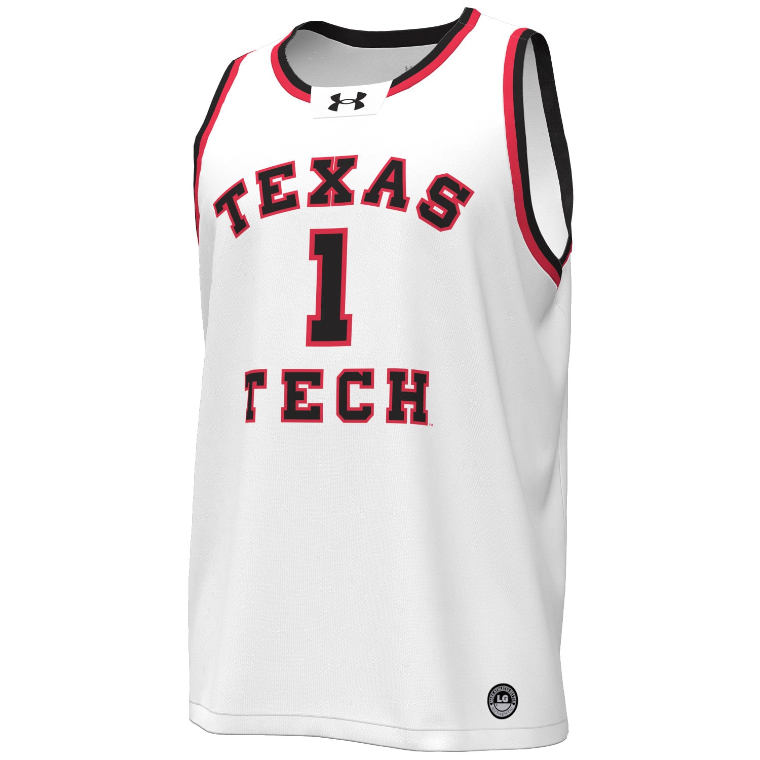 #1 Texas Tech Red Raiders Under Armour Throwback Replica Basketball Jersey - White