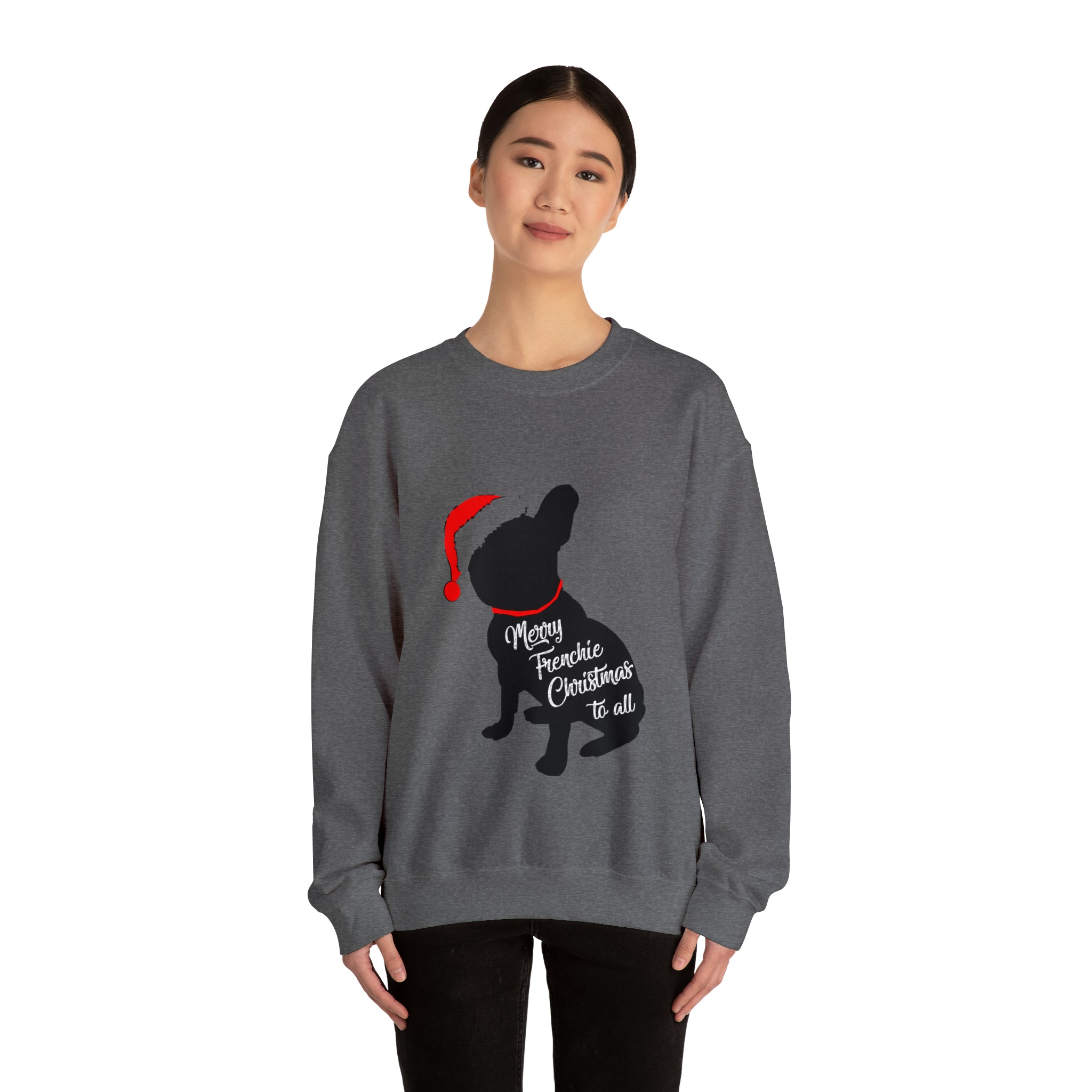 Festive Frenchie Christmas Sweater - Unisex Sweatshirt