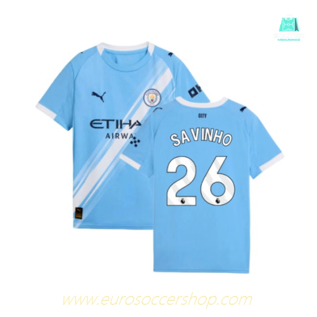 2025-2026 Man City Home Shirt (Kids) (Savinho 26)