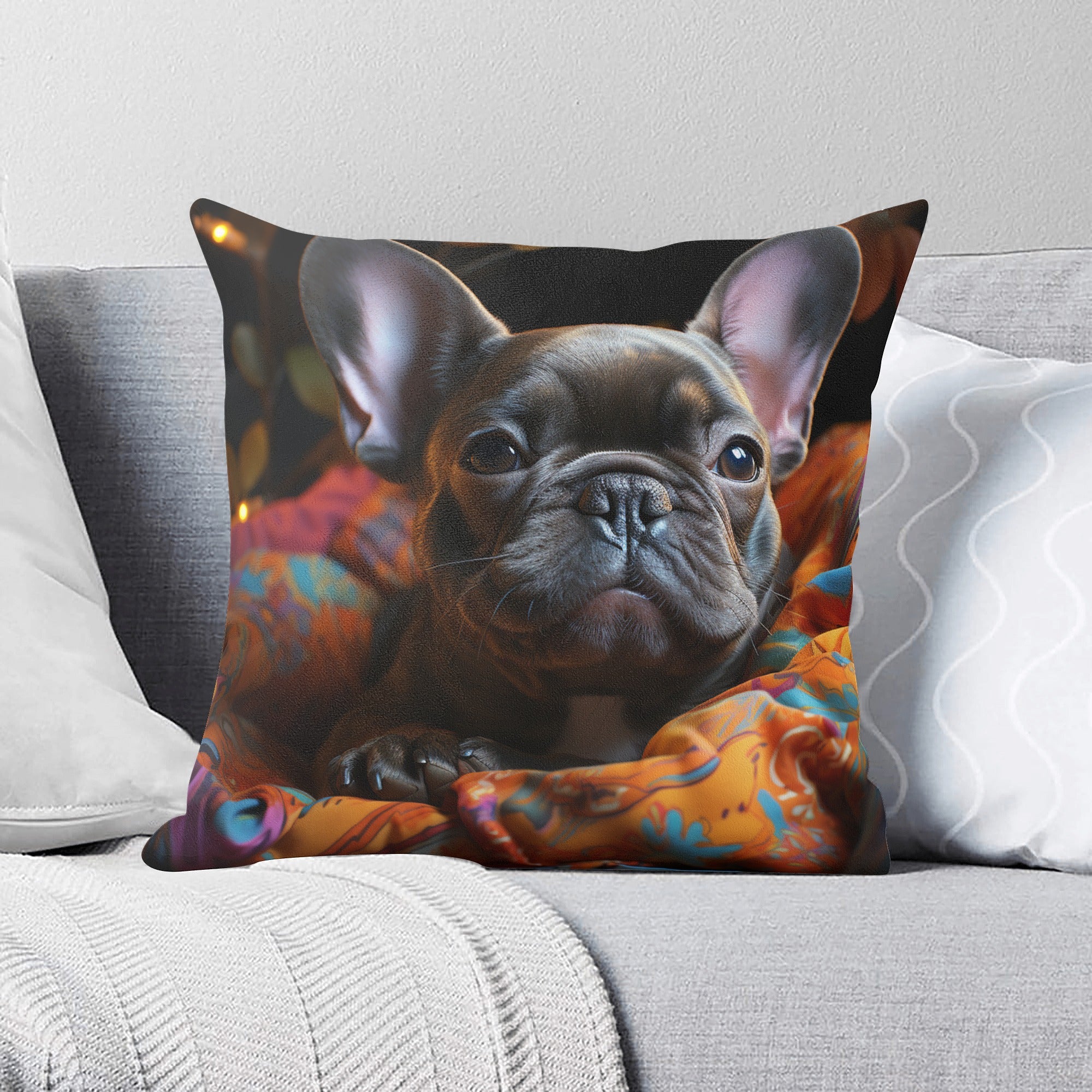 Adorably Cute Frenchie Puppy - Pillow Cover