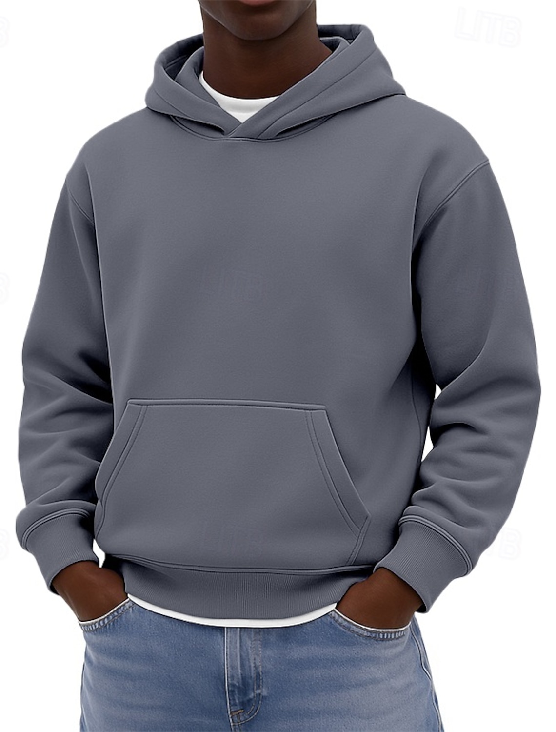 Men's Hoodie Pullover Black White Burgundy Navy Blue Royal Hooded