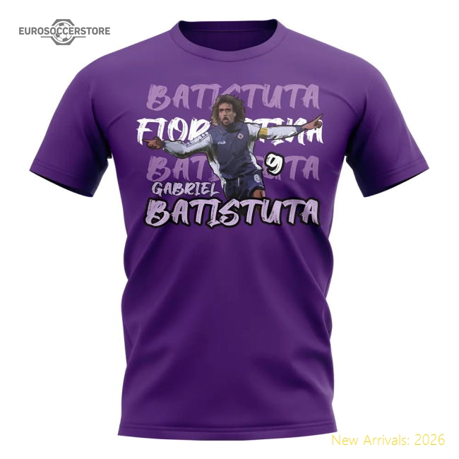Top-Quality Gabriel Batistuta Graphic Player Tee (Purple)