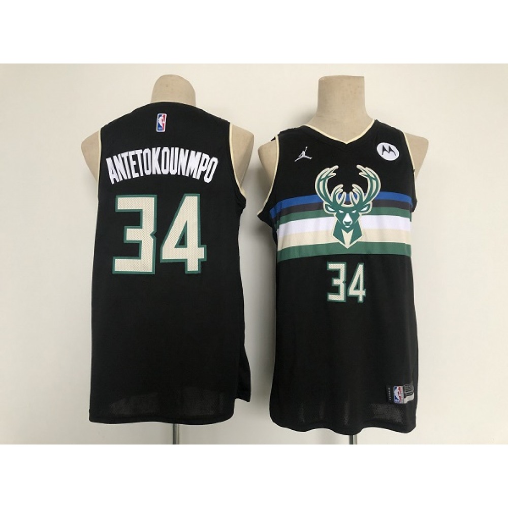 Fan Favorite Rare Men's Bucks #34 Giannis Black Basketball Jersey
