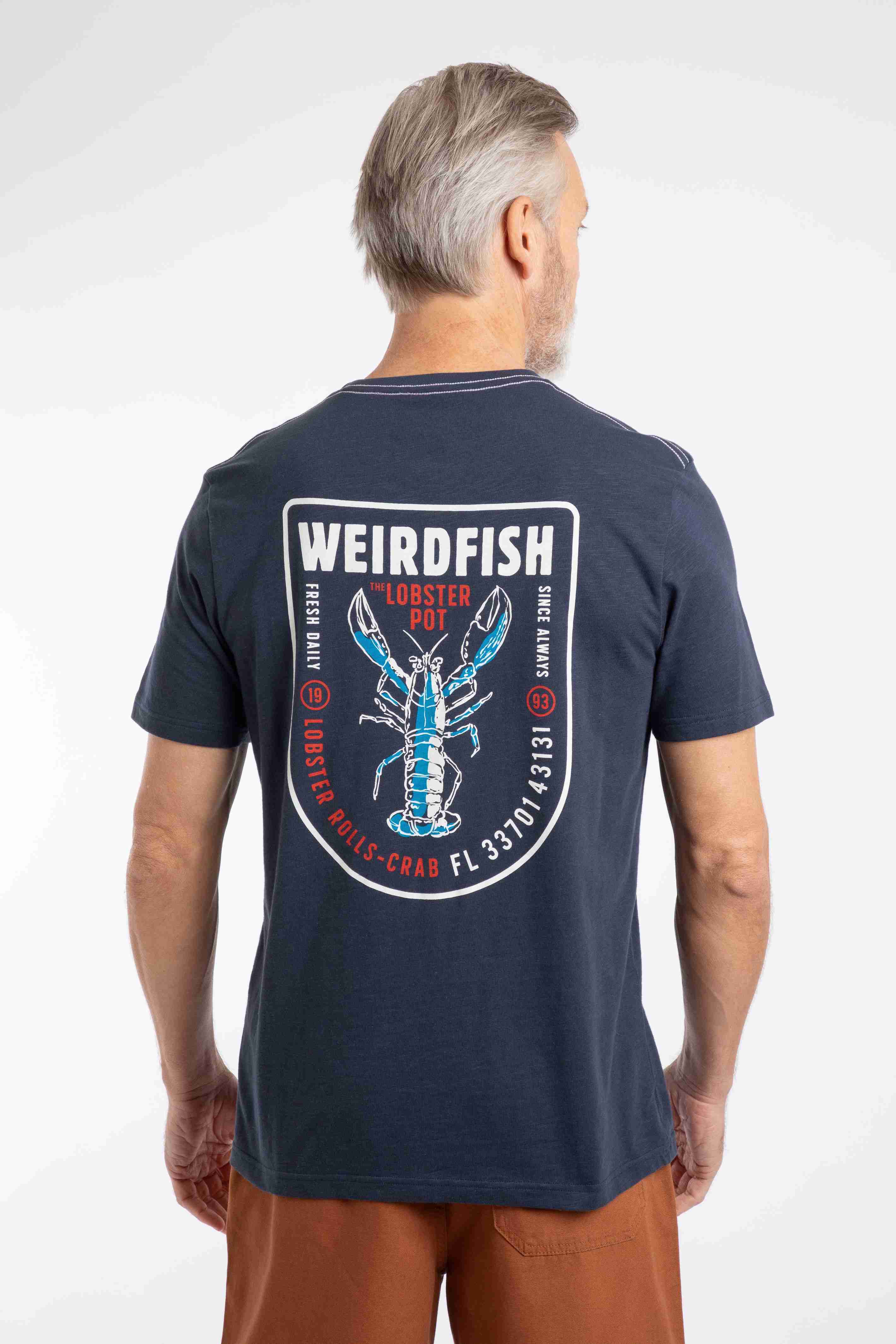 Lobster Pot Back Print Graphic T-Shirt Navy
