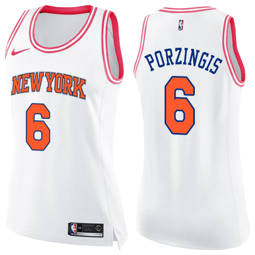 NYK #6 Kristaps Porzingis Performance 2024 Icon NBA Jersey - White
