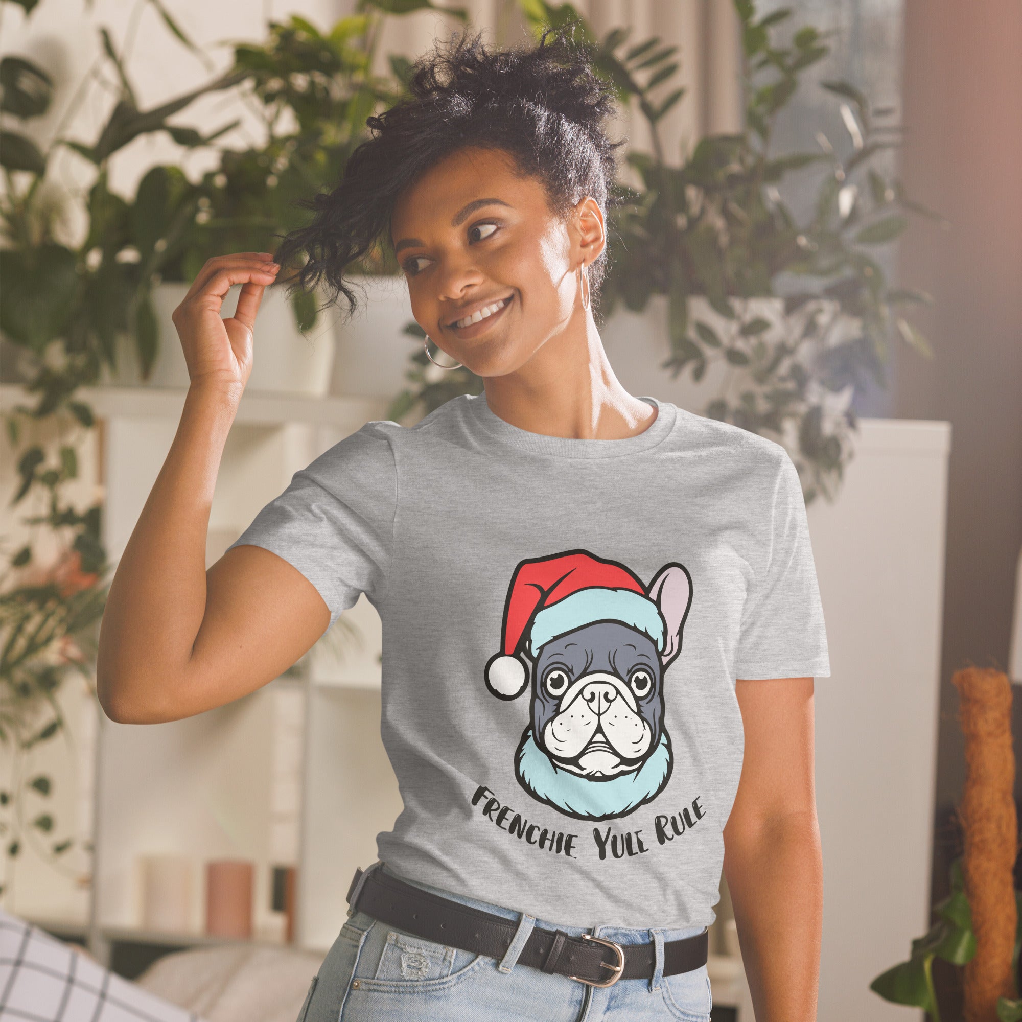 Cozy Culture-Inspired Yule Frenchie - Unisex T-shirt for Street Style