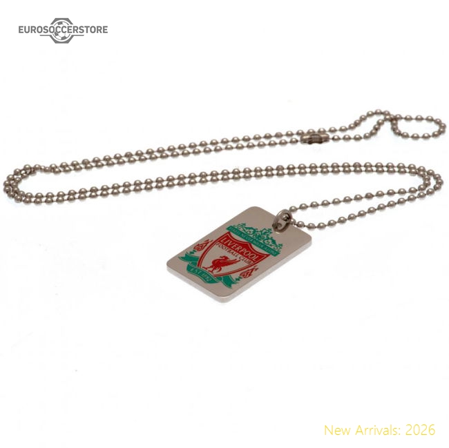 Official Liverpool Fc Enamel Crest Dog Tag & Chain - Premium Quality