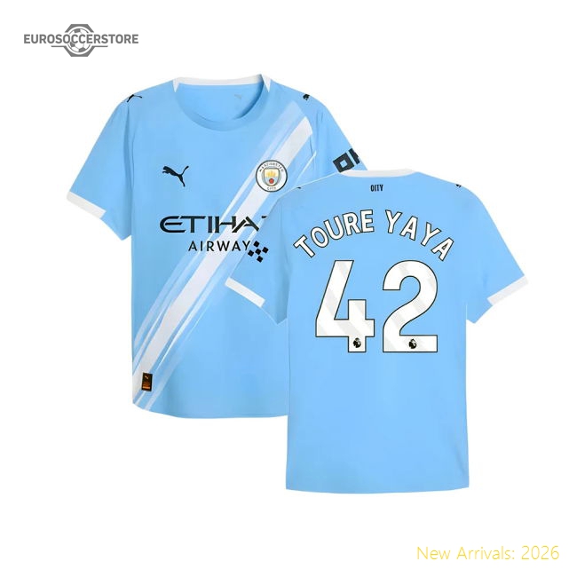 Official 2025-2026 Man City Authentic Home Shirt (toure Yaya 42)
