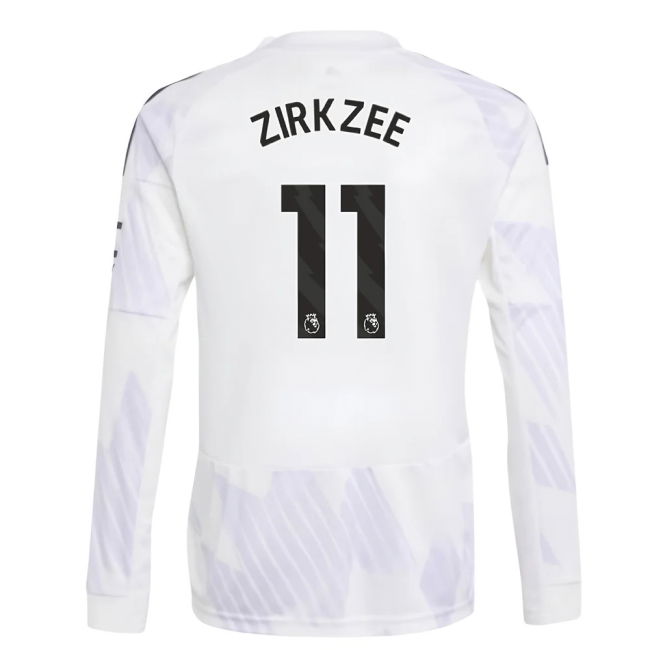 replica 2025-2026 Man Utd Long Sleeve Away Shirt (Kids) (Zirkzee 11)