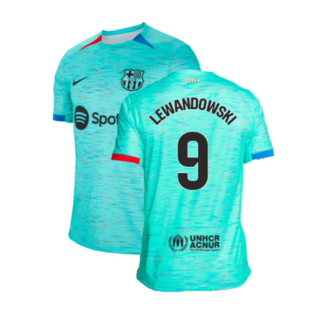 2023-2024 Barcelona Third Best Value Football Shirt (Lewandowski 9)