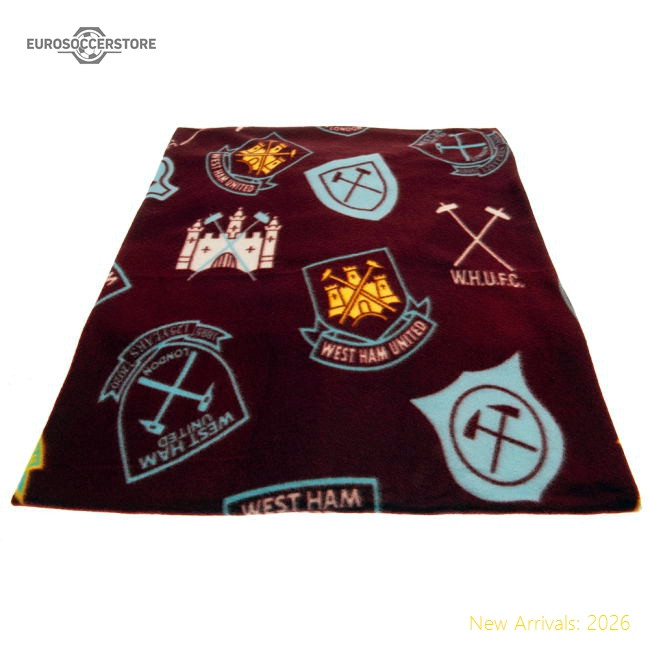 West Ham United FC Historic Crests Fleece Blanket