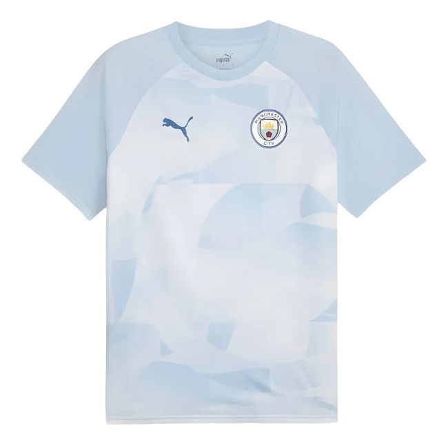 retro 2023-2024 Man City Prematch SS Jersey (Silver Sky) - Kids