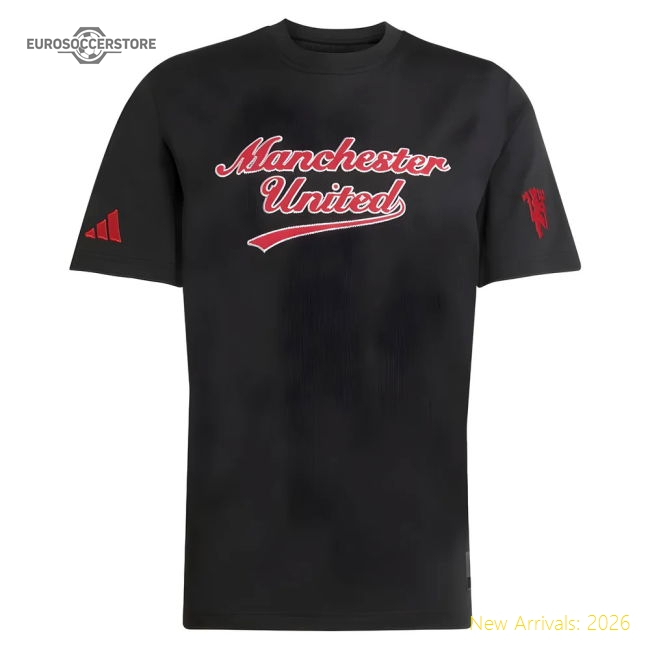 Official 2025-2026 Man Utd Us Tee (black) - Premium Quality Football