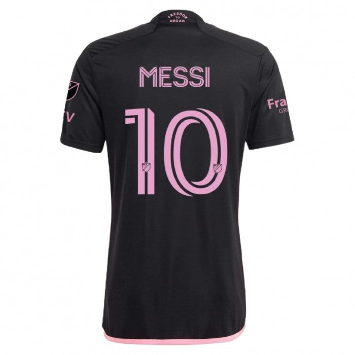 Buy Lionel Messi Inter Miami Away Soccer Jersey 23/24 MLS Apple Sponsors Black True Pink