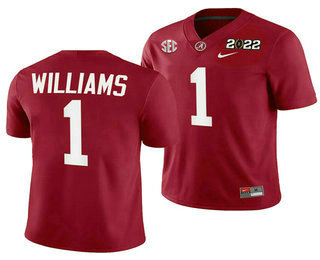 Men's ALA Tide Red 2022 alternate jersey Jameson Williams #1 home