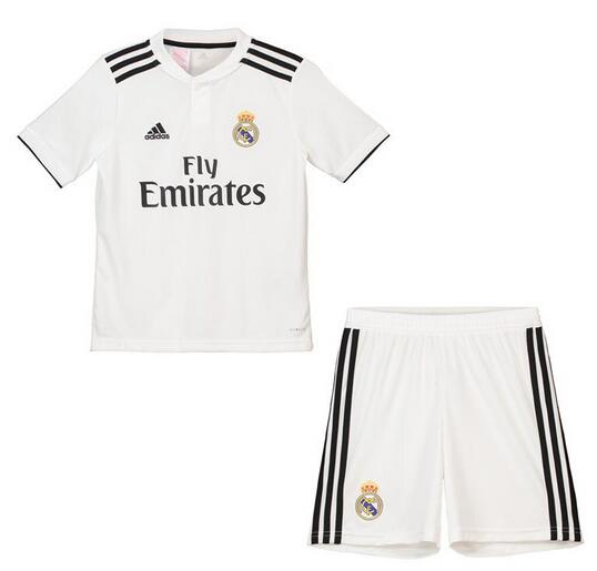 Kids Real Madrid Home 201819 Soccer Kit ShirtShorts - Official