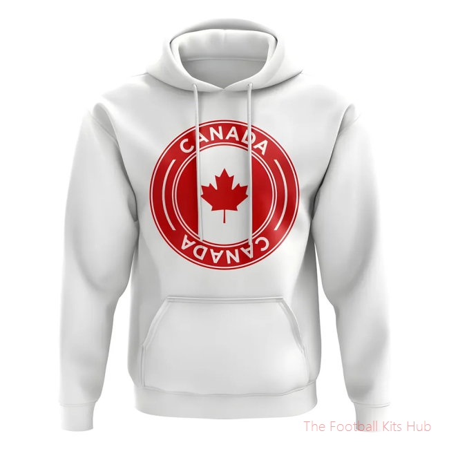 Men Canada Football Badge Hoodie (White)