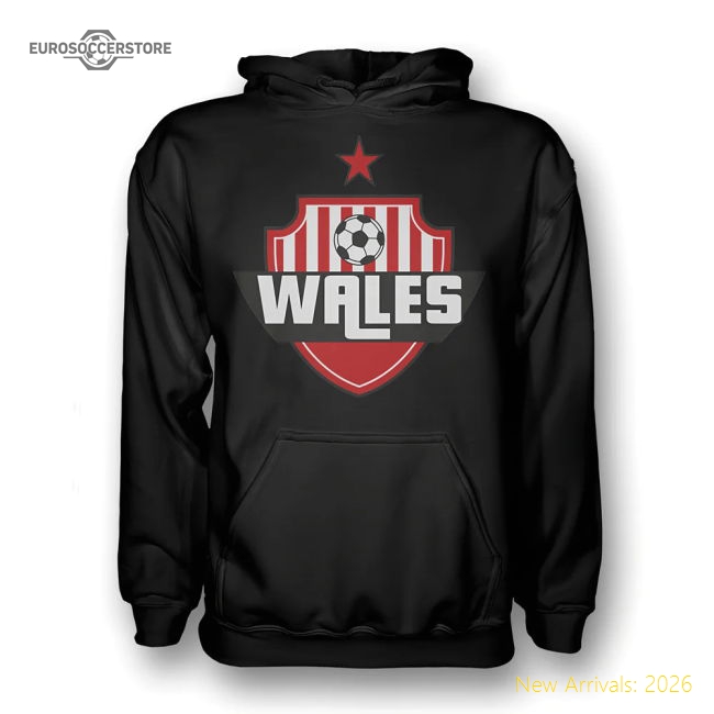 Wales Country Logo Hoody (black) - Kids