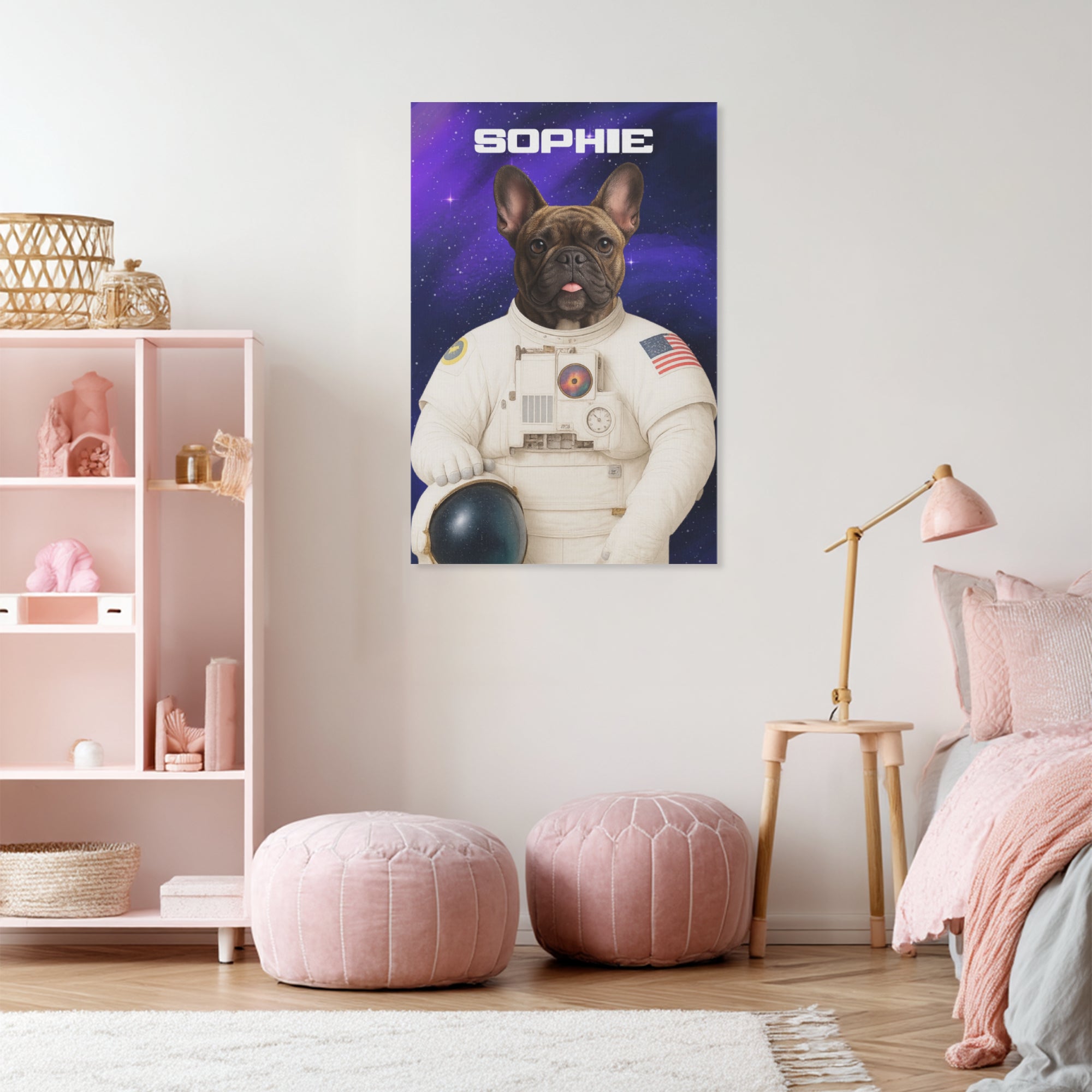 French Bulldog Elvis Personalized Vertical Canvas Painting Durable Dog Item