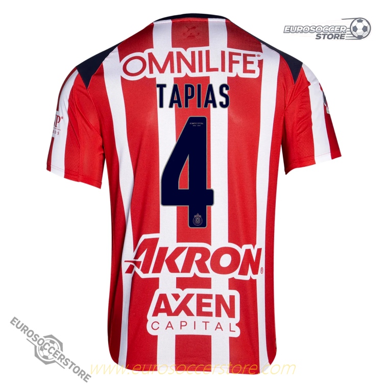 Chivas Home TAPIAS 4 Football Jersey for the 25-26 Season