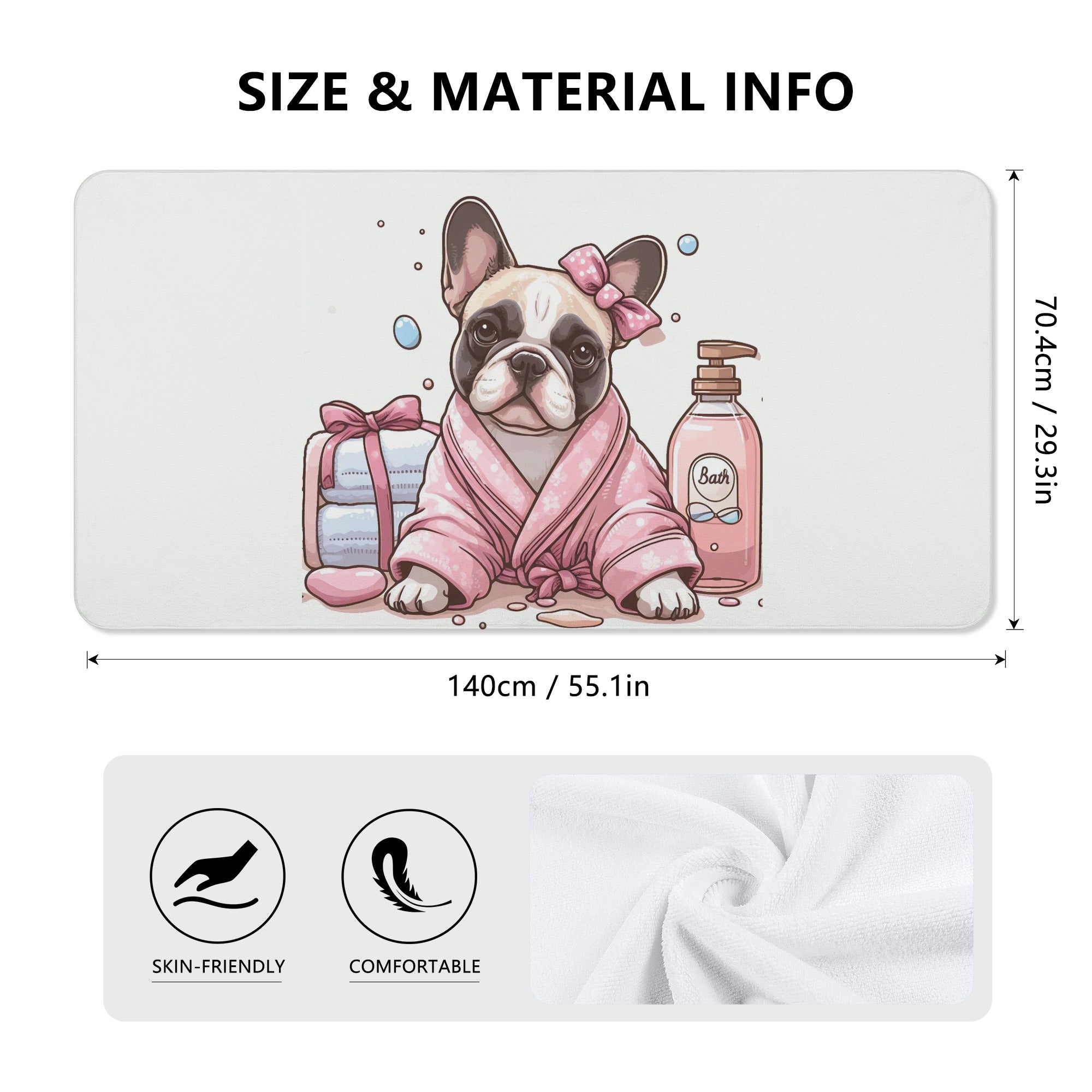 French Bulldog Hazel Bath Towel Cute Frenchie Essential