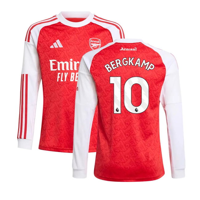 retro 2025-2026 Arsenal Long Sleeve Home Shirt (Kids) (Bergkamp 10)