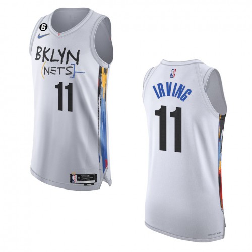 White Nike Kyrie Irving #11 Nets Jersey - Moisture-Wicking Basketball Jersey