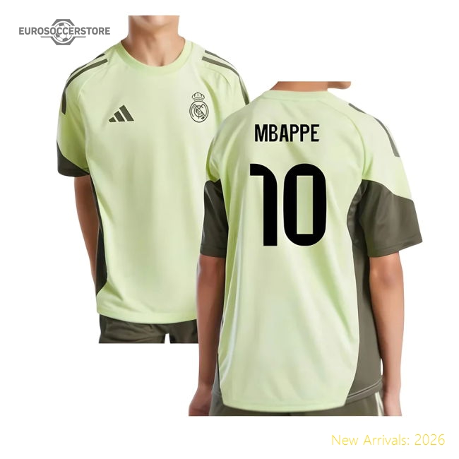 2025-2026 Real Madrid Training Jersey (Almost Lime) - Kids (Mbappe 10)