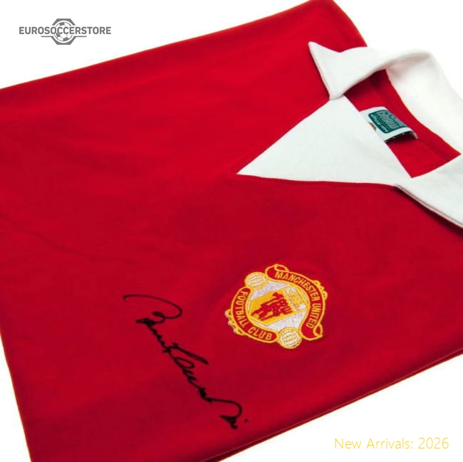 Manchester United Fc Sir Bobby Charlton Signed Supporter Edition Jersey