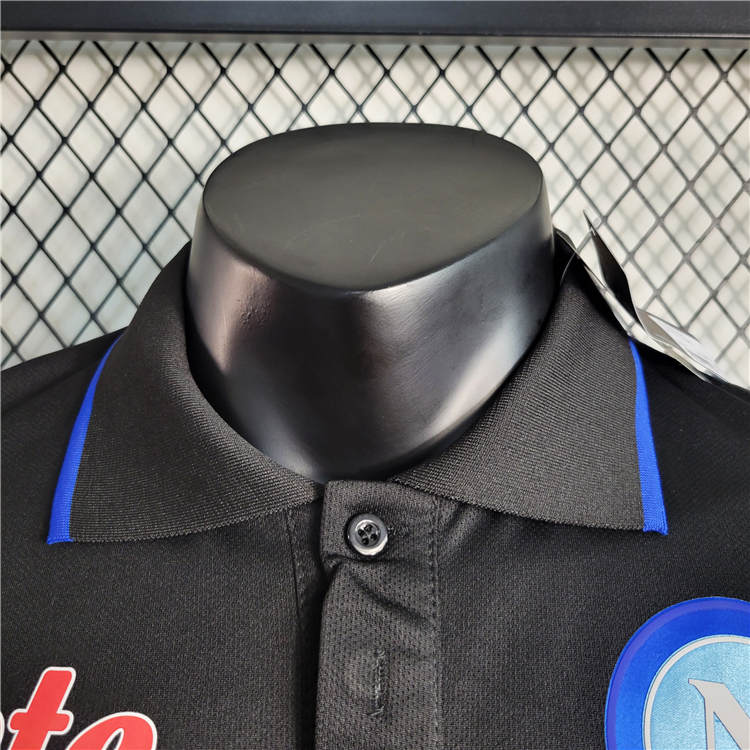 Match Quality NapoliNaples 2324 Black Polo Shirt Football Shirt